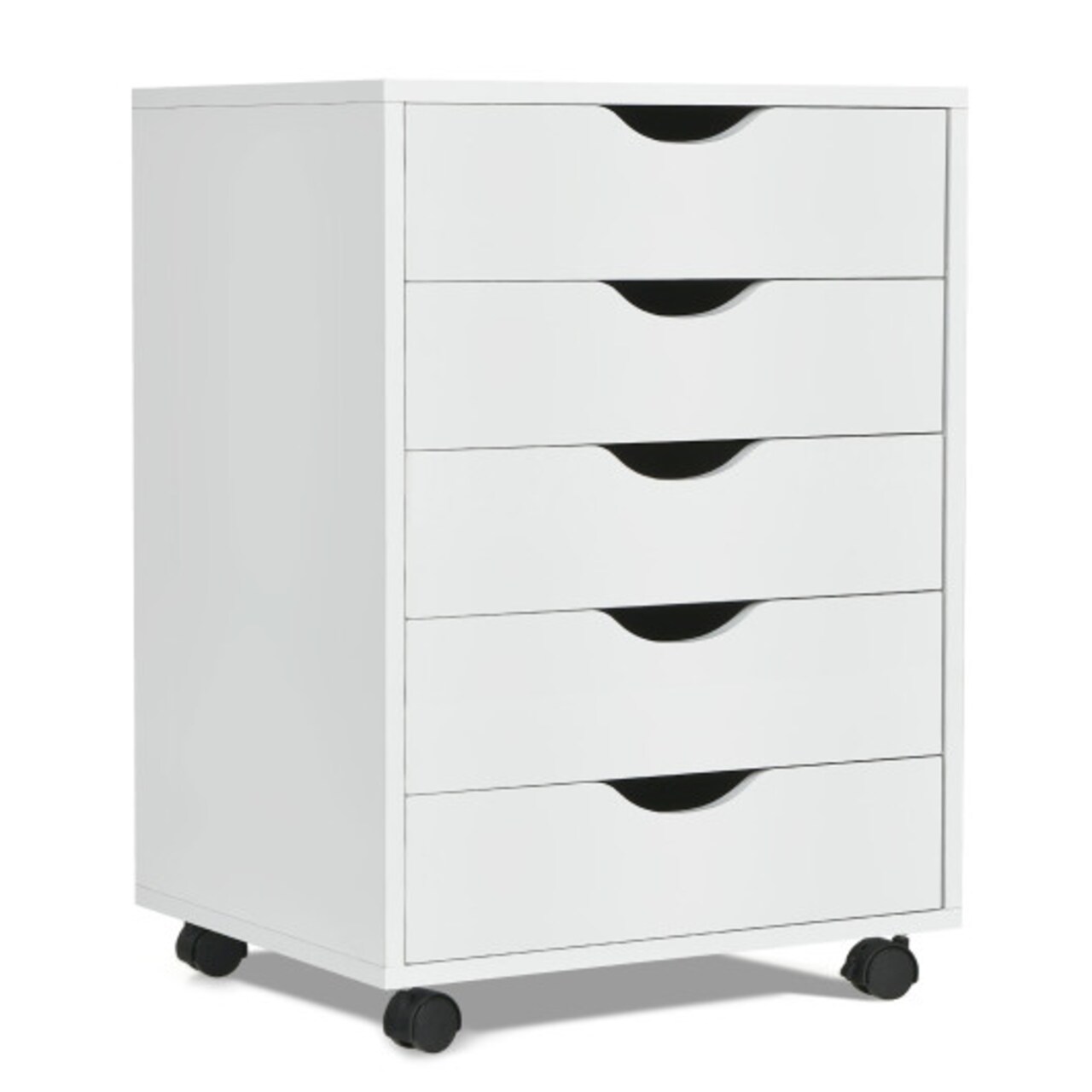 Versatile MDF Filing Cabinet with White Finish and 5 Drawers Perfect for Home and Office Use